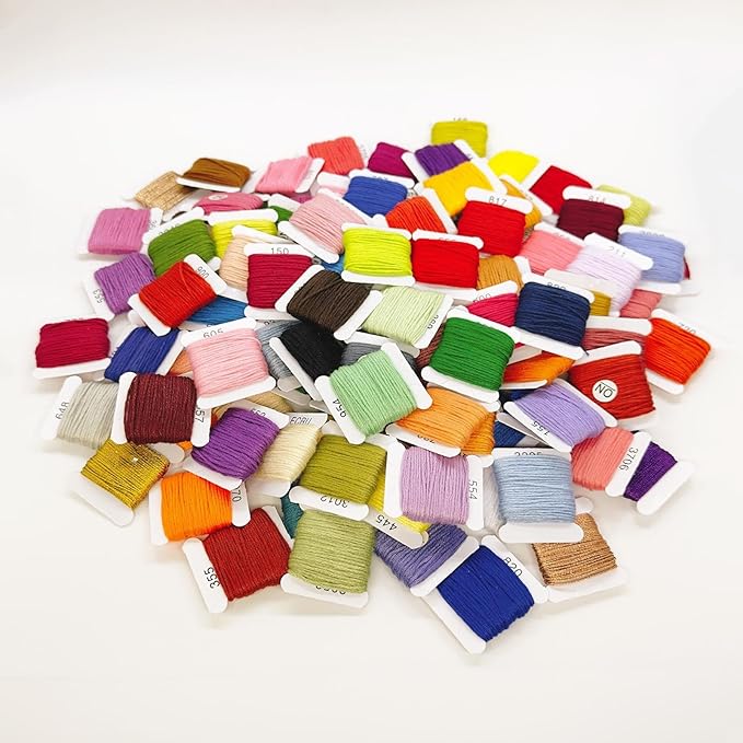 Embroidery Floss Kit 108 Colors on Plastic Bobbins, Cross Stitch