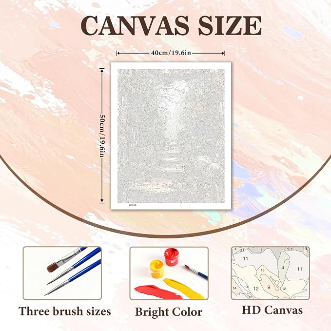 PHANTASYART Misty Forest Path Paint by Numbers Kit for Adults 16x20inch | Paint by Number Adult, Forest Nature Painting by Numbers for Adults, DIY Acrylic Painting Kits for Adults, Home Decor Gift