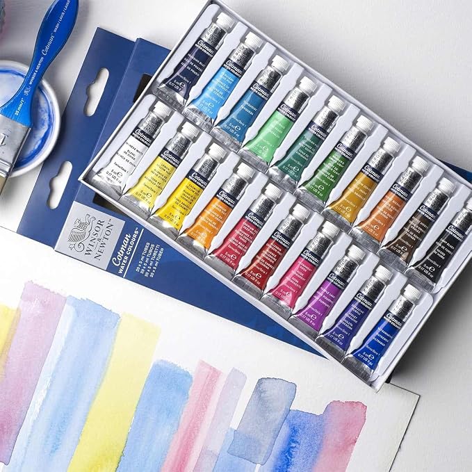 Winsor & Newton Cotman Watercolor Paint Set, 20 Colors, 5ml (0.17-oz) Tubes | Introductory Watercolor made with Fine Art Pigments, Perfect for Beginners, Lightfast & Permanent, Good Tinting Strength