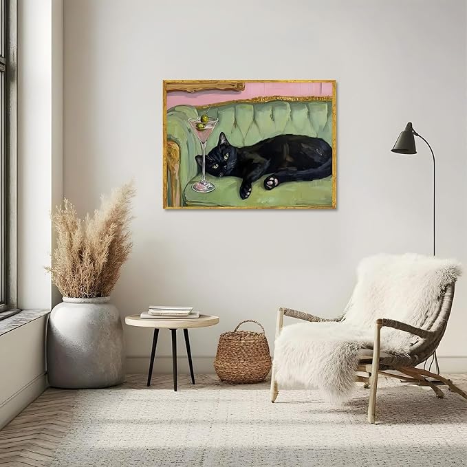 Black Cat Diamond Art Kits for Adults Diamond Painting Kit for Beginner | 5D Animal DIY Funny Vintage Diamond Dots Full Drill Crafts for Gem Art Dot Art for Adults Home Wall Decor for Teens 12x16 in