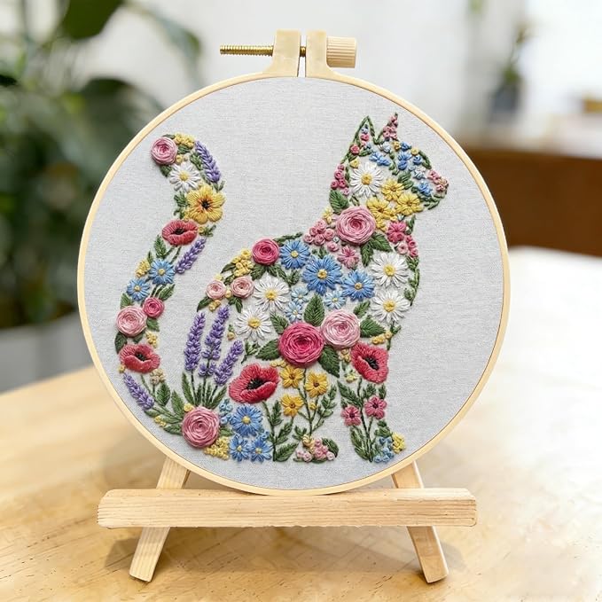 3 Packs Embroidery Kit for Adults, Embroidery for Beginners (Animal-1)