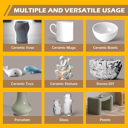 Ceramic Super Glue Liquid, Clear Instant Cyanoacrylate Adhesives for Ceramic Repair Food Safe, All Purpose CA Glue for Shoe Plastic Leather Glass Model Metal Wood Pottery Porcelain Mugs Clay Dishes