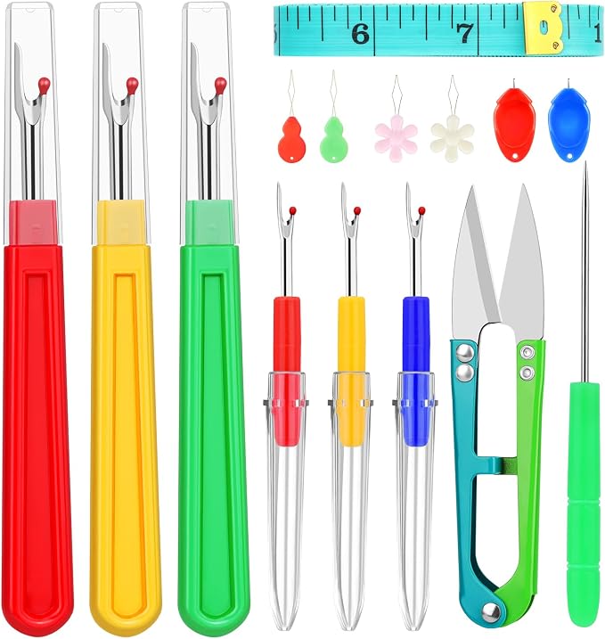 ZMAAGG Seam Ripper, 15 PCS Seam Rippers for Sewing, Stitch Remover Tool