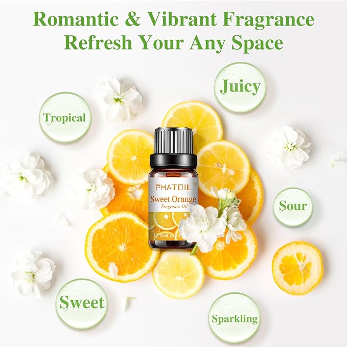 PHATOIL Fragrance Oil Set 10 Oils for Home Diffuser, Aromatherapy 0.34fl.oz