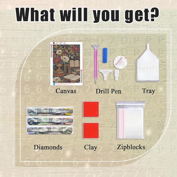 Amaieuin Books Diamond Art Kits for Adults Beginners 12x16in