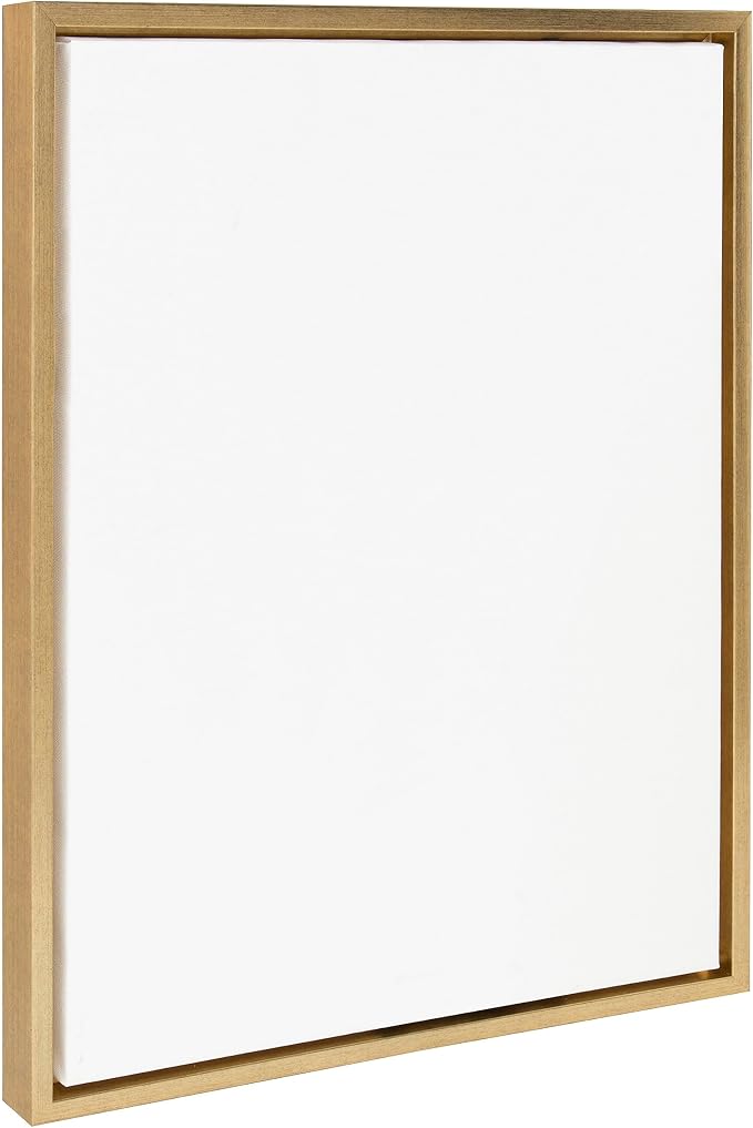 Kate and Laurel Sylvie Blank Framed Canvas Wall Art; 18x24 Bright Gold; Modern Empty Canvas for Paint-Your-Own Art; Ready to Paint Premium Canvas Already Framed