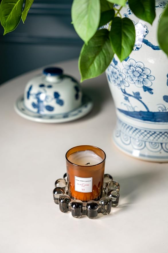 Alice Lane Home Collection Original Smoky Glass Small Bubble Candle Dish | Votive and Candle Plate, Diffuser Base, Wax Catcher, Decorative Tray, Jewelry Catchall, Decorative Tabletop Accent