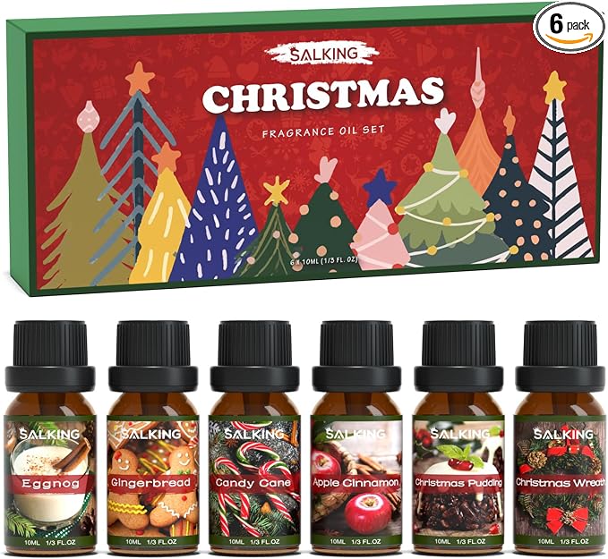 SALKING Christmas Fragrance Oils, Essential Oils Set for Diffuser for Home