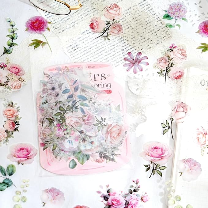 600 Pcs Natural Botanical Flower Stickers, Wildflower Stickers for Scrapbooking Junk Journal Notebook Diary Planner Letter Envelope Water Bottle Phone Case Craft Decoration (Set of 6)