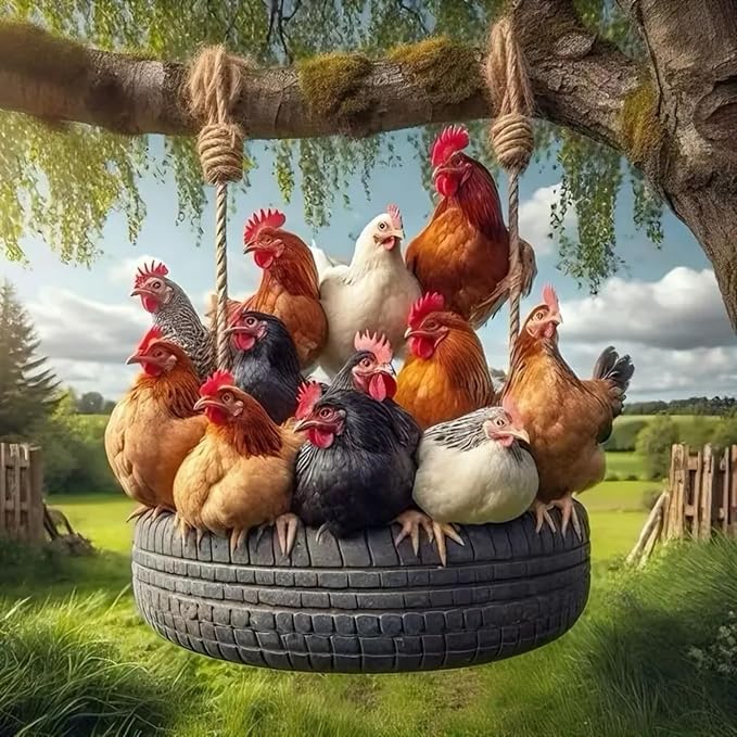 Chicken Coop Diamond Art Kits, 5D Diamond Painting for Adult Beginners | DIY Full Drill Round Gem Painting Art for Adults, Home Wall Decor 13.78x13.78 Inch