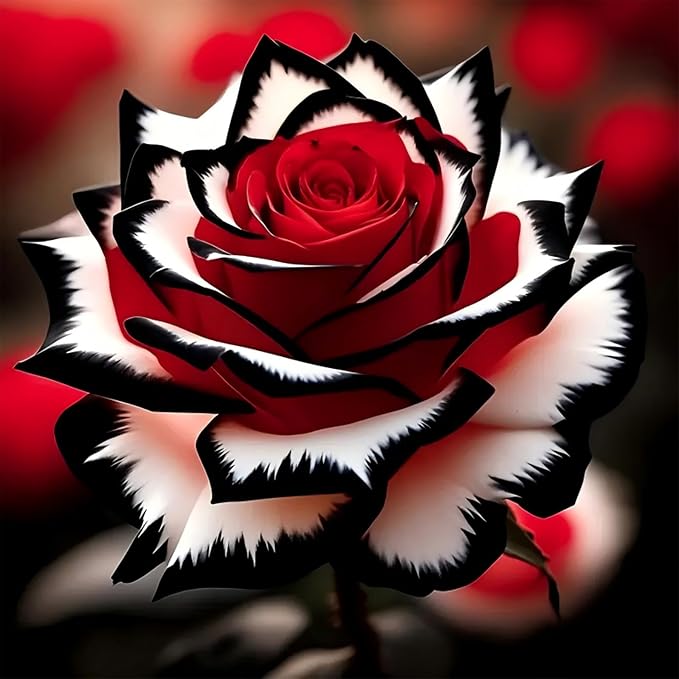 mrpwnle Diamond Art Kits for Adults, Red Rose Diamond Painting Kits | White Rose Diamond Art Painting Kits for Adults, Flowers Diamond Dots, DIY Round Full Drill Gem Art, Home Decor 13.8x13.8 in