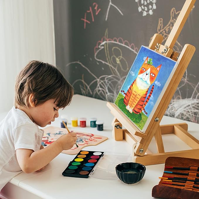 6Packs Mini Stretched Canvases for Painting with 3x5”, 4x4”, 4x6”, 5x5”, 5x7”, 6x6”, Painting Canvas for Oil & Acrylic Paint.