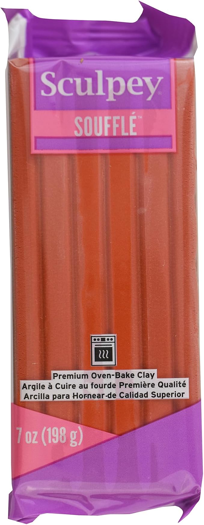 Sculpey Soufflé 7oz Bar - Cinnamon Brown Orange Polymer Oven Bake Clay