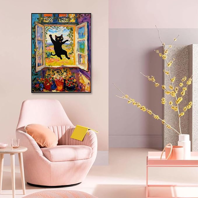 Black Cat Diamond Art Kits for Adults Cute Diamond Painting Kit Beginner