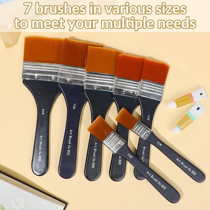 EORTA Flat Art Paint Brushes Set Assorted Size Nylon Painting Brushes