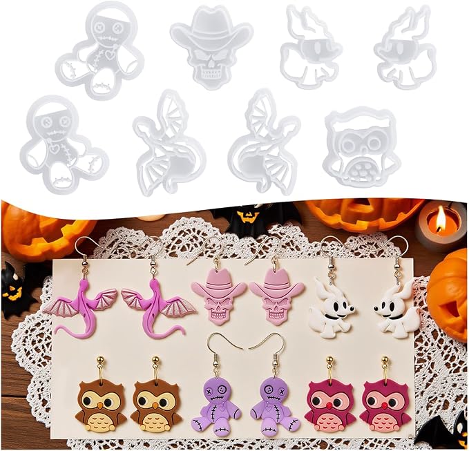 8pcs Halloween Clay Cutters for Polymer Clay Earrings