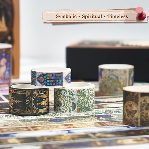 Magic Washi Tape Set 24 Rolls,Decorative Masking Tape for Junk Journal, Scrapbooking Supplies, DIY Crafting Supplies