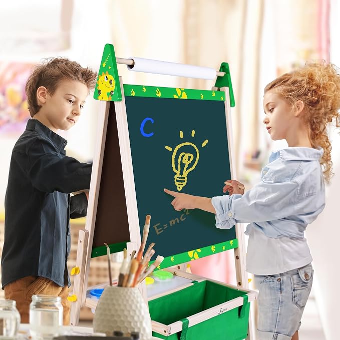 Joyooss Art Easel for Kids Easel for Toddler with Paper roll Green