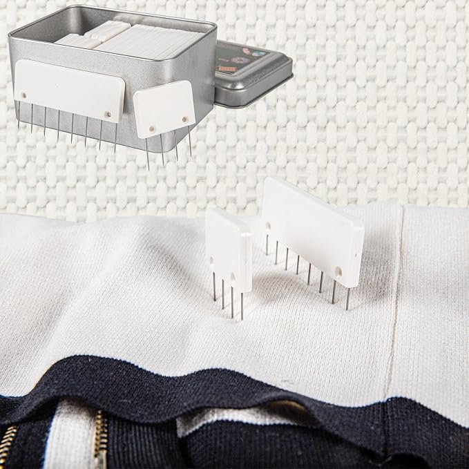 Svartur Knit Blocking Pins Kit, Includes 20 Knit Blocking Combs, 100 T-pins for Blocking Knitting Crochet, Needlework Projects, Knitting Block Tool for Blocking Mats, White