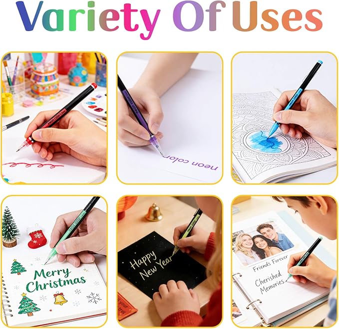 60 Colors Glitter Gel Pens, Colored Gel Pens Set for Coloring, Fine Point Gel Pens Colored Set for Adult Coloring Books, Journal Pen Markers for Journaling Supplies, Writing Drawing Taking Office Home