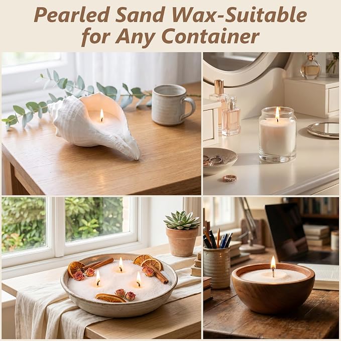 SAEUYVB 10 lbs White Natural Pearled Candle Sand Kit