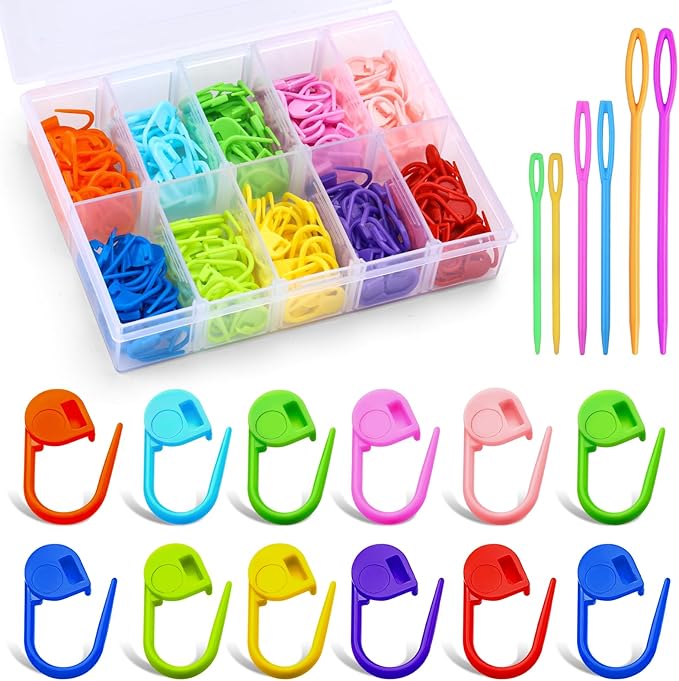 LUNARM 200Pcs Stitch Markers for Crocheting Crochet Stitch Markers Knitting