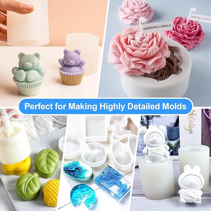 Silicone Mold Making Kit - 210oz Total 20A Liquid Silicone Rubber