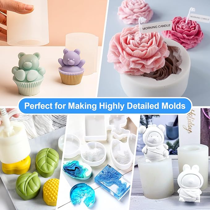 Silicone Mold Making Kit, 22oz 15A Elastic Liquid Silica Gel