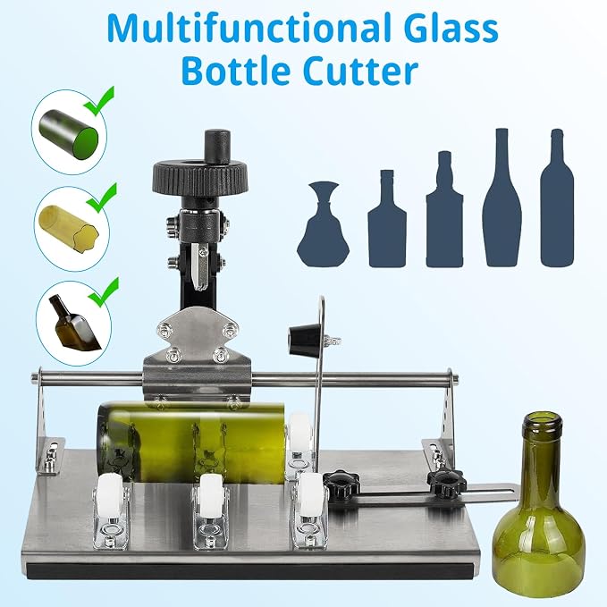 Glass Bottle Cutter,Upgraded Wine Bottle Cutter Kit, Bottle Cutter & Glass Cutter kit Round Square, DIY Machine for Cutting Wine, Beer, Liquor, Whiskey, Alcohol, Champagne