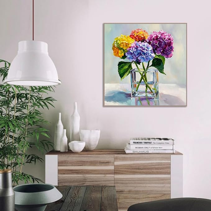 Diamond Art Kits for Adults,Hydrangea flowers Diamond Painting Kits 12x12in