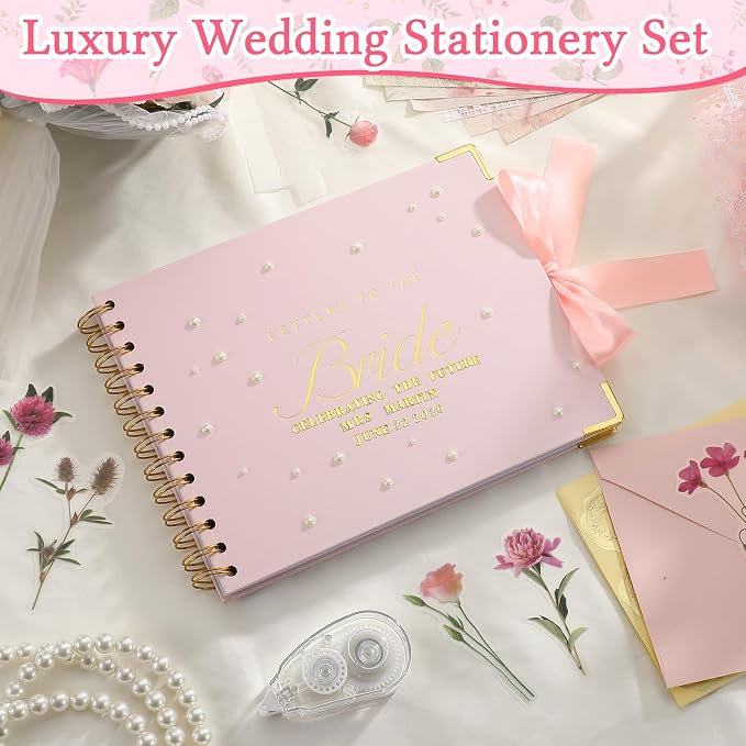 Letters to Bride Scrapbook,8.5 X 7 Inch,Classic,Pink