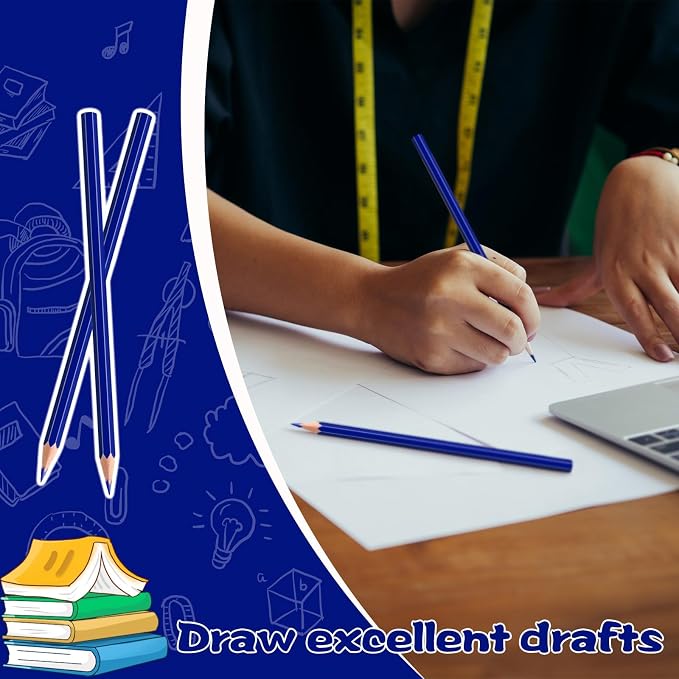 36 Pack Dark Blue Colored Pencils for Kids, Pre-sharpened Art Pencils Back to School Supplies Set, Drawing Sketching Pencils for Students, Teachers, Classroom