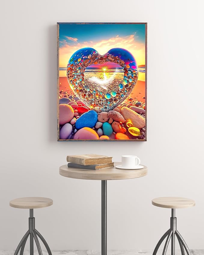 5D Diamond Painting Kits for Adults, Beach Love Diamond Art Kits for Adults
