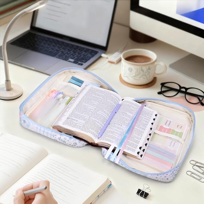 XKDOUS Bible Cover Case for Women Bible Bag Journaling Kit w/Study Supplies