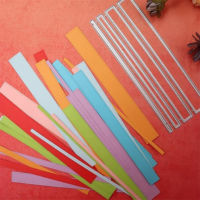Scrapbooking Die-Cuts, Happy Birthday Ballon Metal Cutting Dies for Card Making, Paper Craft Punch Template, Background Embossing Stencils, DIY Album Décor (Strip Set B-15.6x5.2cm)