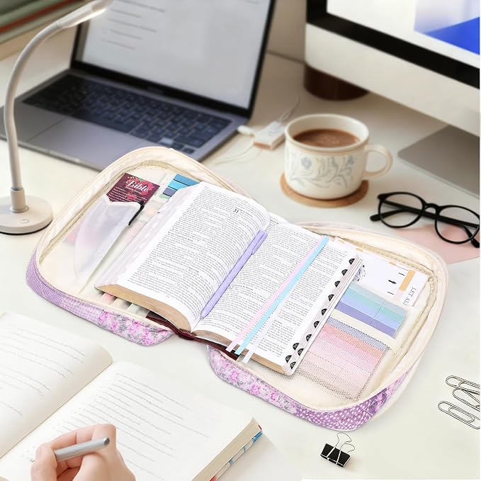 XKDOUS Bible Cover Case for Women Bible Bag Journaling Kit w/Study Supplies