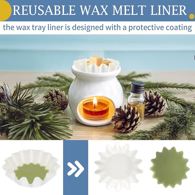 PEASUG 100 Pcs Wax Melt Liners Leakproof Reusable Universal for Warmers