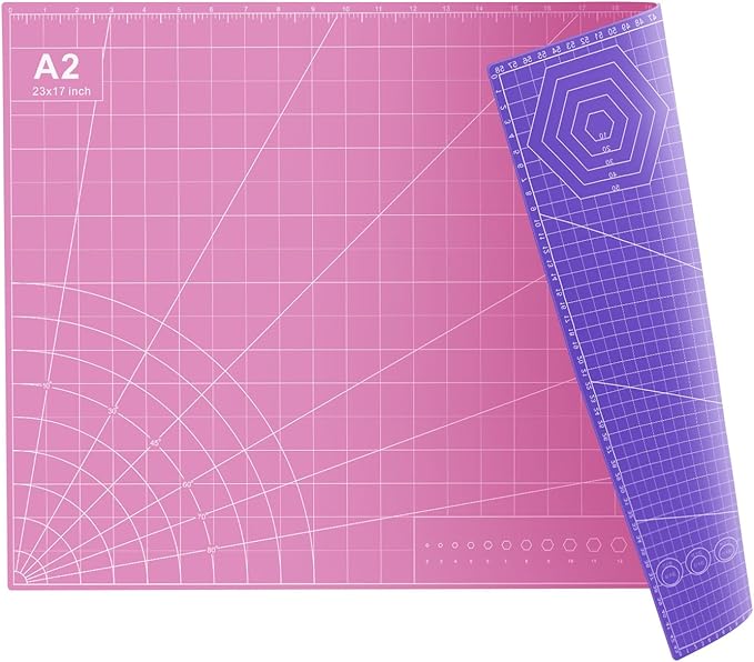 23" x 17" Self Healing PVC Cutting Mat, A2-Pink or Purple