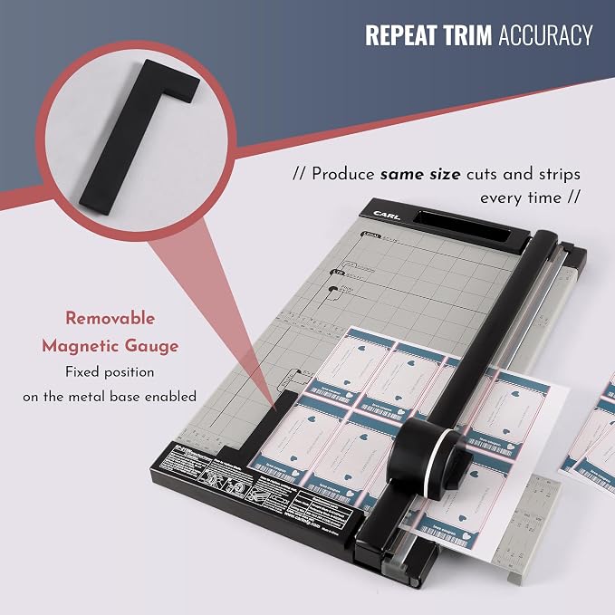 Carl, Professional Rotary Paper Trimmer 15-inch, 15 Sheet Cutting Capacity, Black and Silver