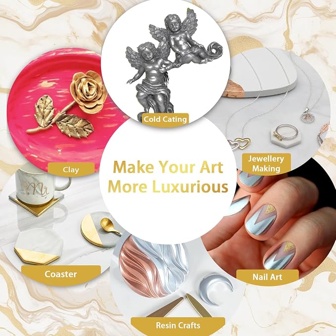 Renfio Metallic Pigment Powder,Silver Mica Powder for Resin