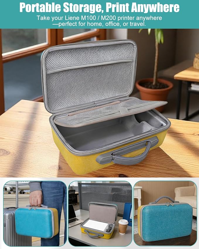 Hard Case for Liene M100 M200 4x6'' Photo Printer, Wi-Fi Picture Phone Printer Portable Travel Protective Storage Bag (Case Only)