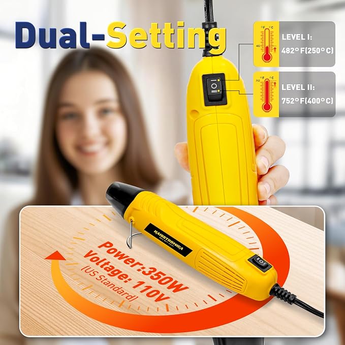 haisstronica 220PCS Heat Shrink Tubing Kit with 350W Mini Heat Gun
