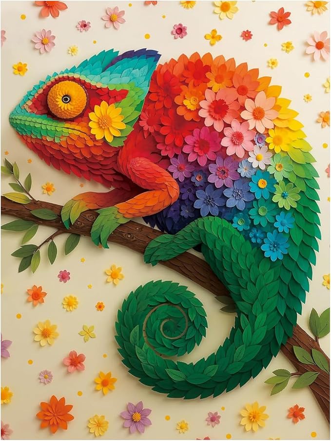 Chameleon Diamond Painting Kits for Adults, Diamond Art Kits, 12x16 in