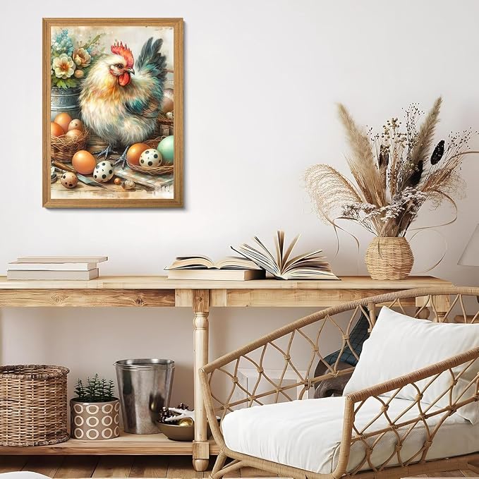 Chicken Diamond Art Kits for Adults,Diamond Painting Kits 12X16 Inch