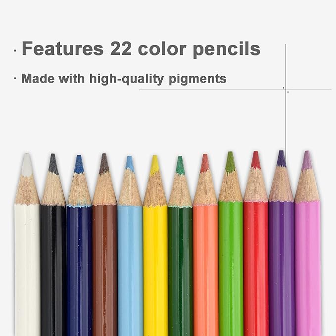 Darnassus 132-Piece Art Set, Deluxe Professional Color Set, Creating Gift Box, Art Set Crafts Drawing Painting Christmas Kit for Kids and Adult, Girls Boys