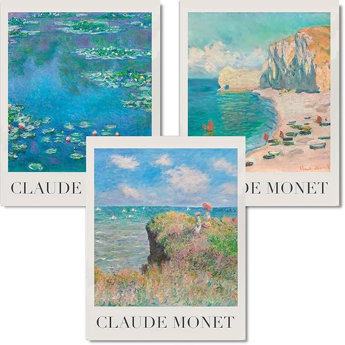 3 Pack Monet Paint by Numbers Kit for Adults Beginner (Without Frame)