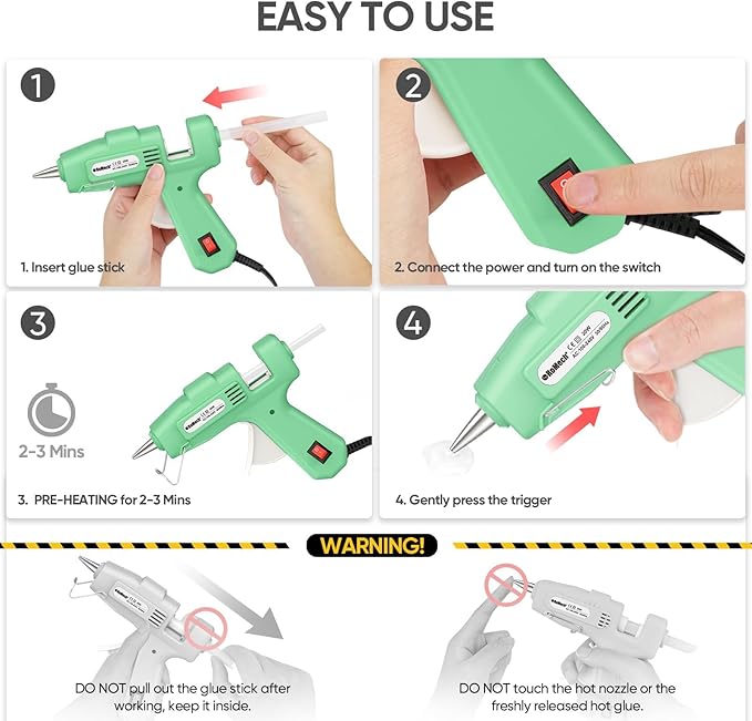 ROMECH 20W Mini Hot Glue Gun Kit, 30 Glue Sticks Set for DIY Crafts, Repair