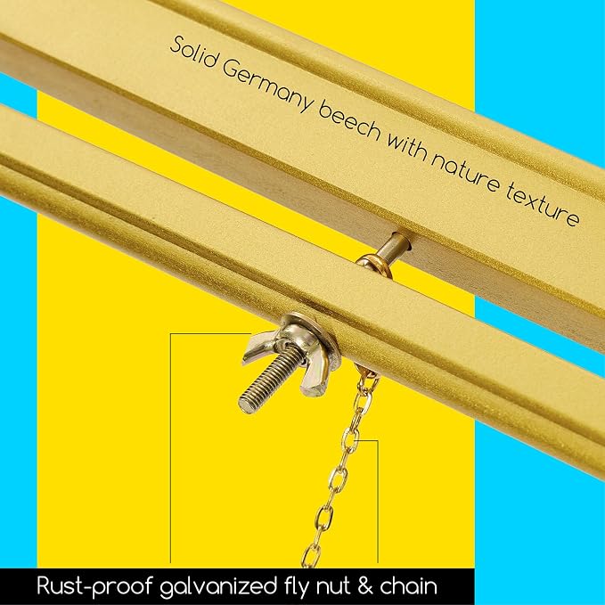 MEEDEN Wooden Easel Stand for Display: Gold Wood Tripod for Poster Board