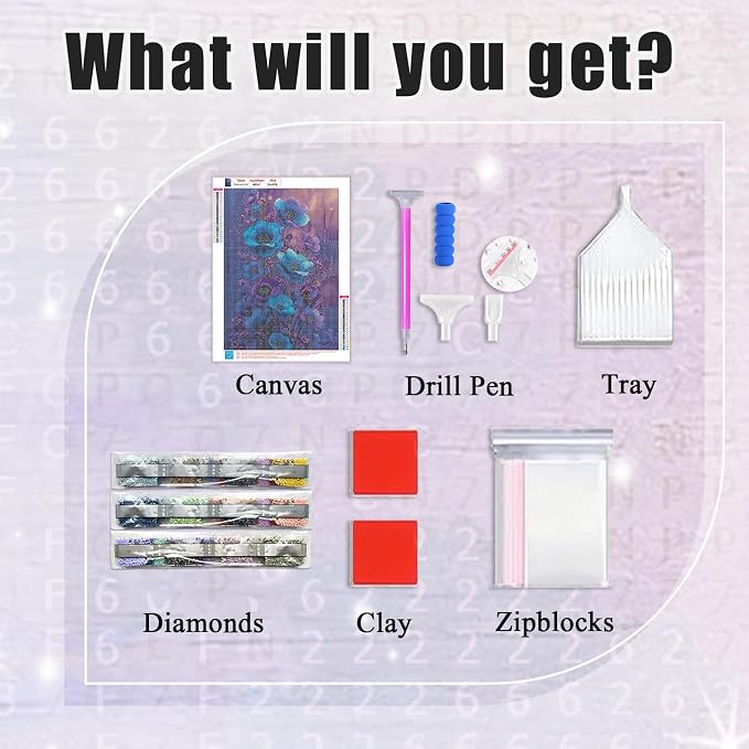 Amaieuin Flower Diamond Art Kits for Adults Beginners 12x16in