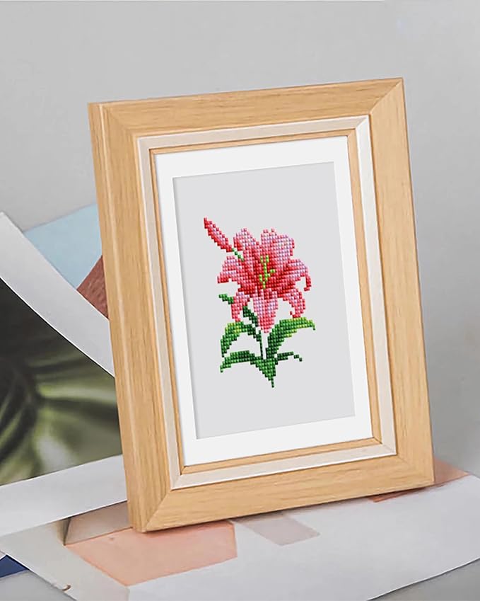 PeakLuv Small Diamond Art Kits Flowers Mini Diamond Painting Kit for Adults